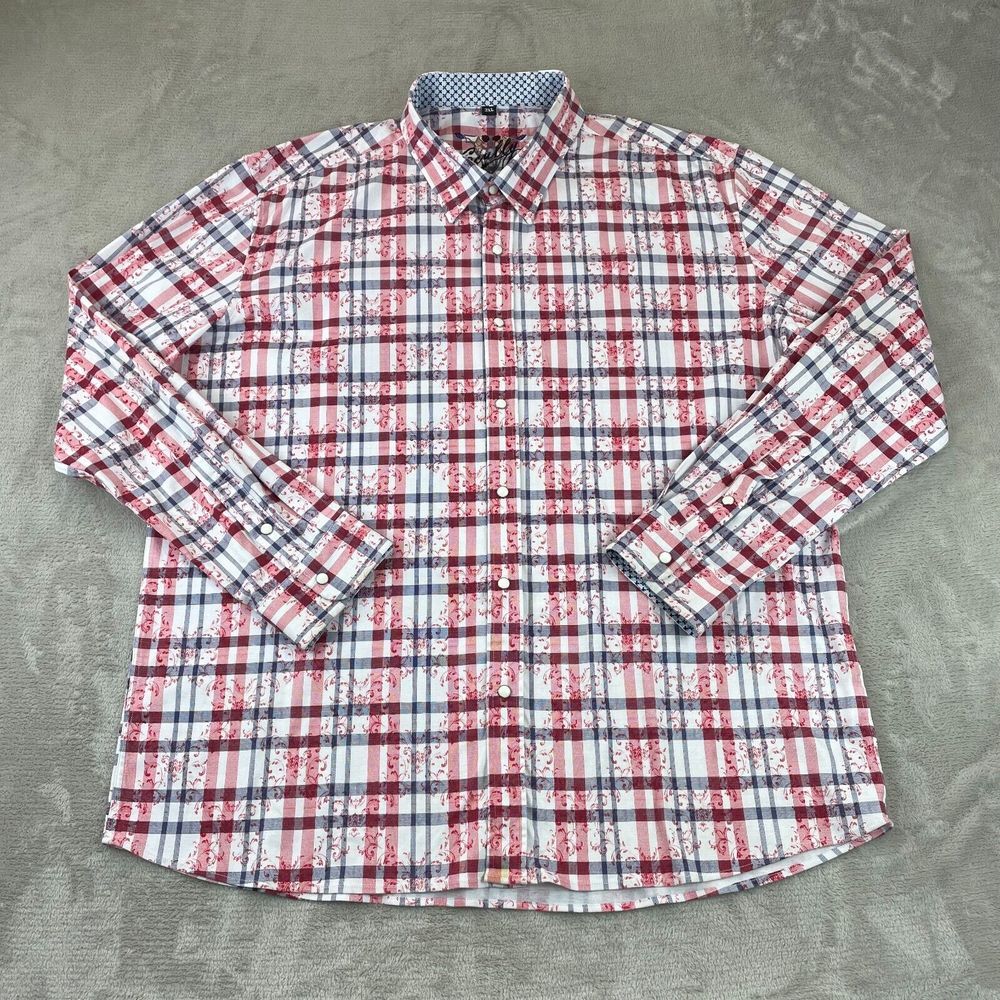 Scully Shirt Men 2XL Red‎ Floral Plaid Signature Soft Pearl Snap Western LS $99